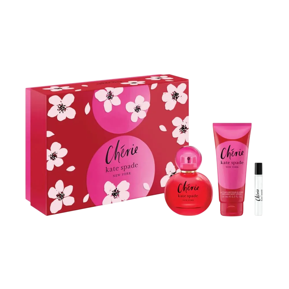 Set Kate Spade: Cherie, Eau De Parfum, For Women, 100 ml + Cherie, Eau De Parfum, For Women, 7.5 ml + Cherie, Moisturising, Body Lotion, 100 ml