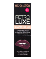 Set Makeup Revolution: Retro Luxe, Matte, Liquid Lipstick, Royal, 5.5 ml + Retro Luxe, Lip Liner, Royal, 1 g