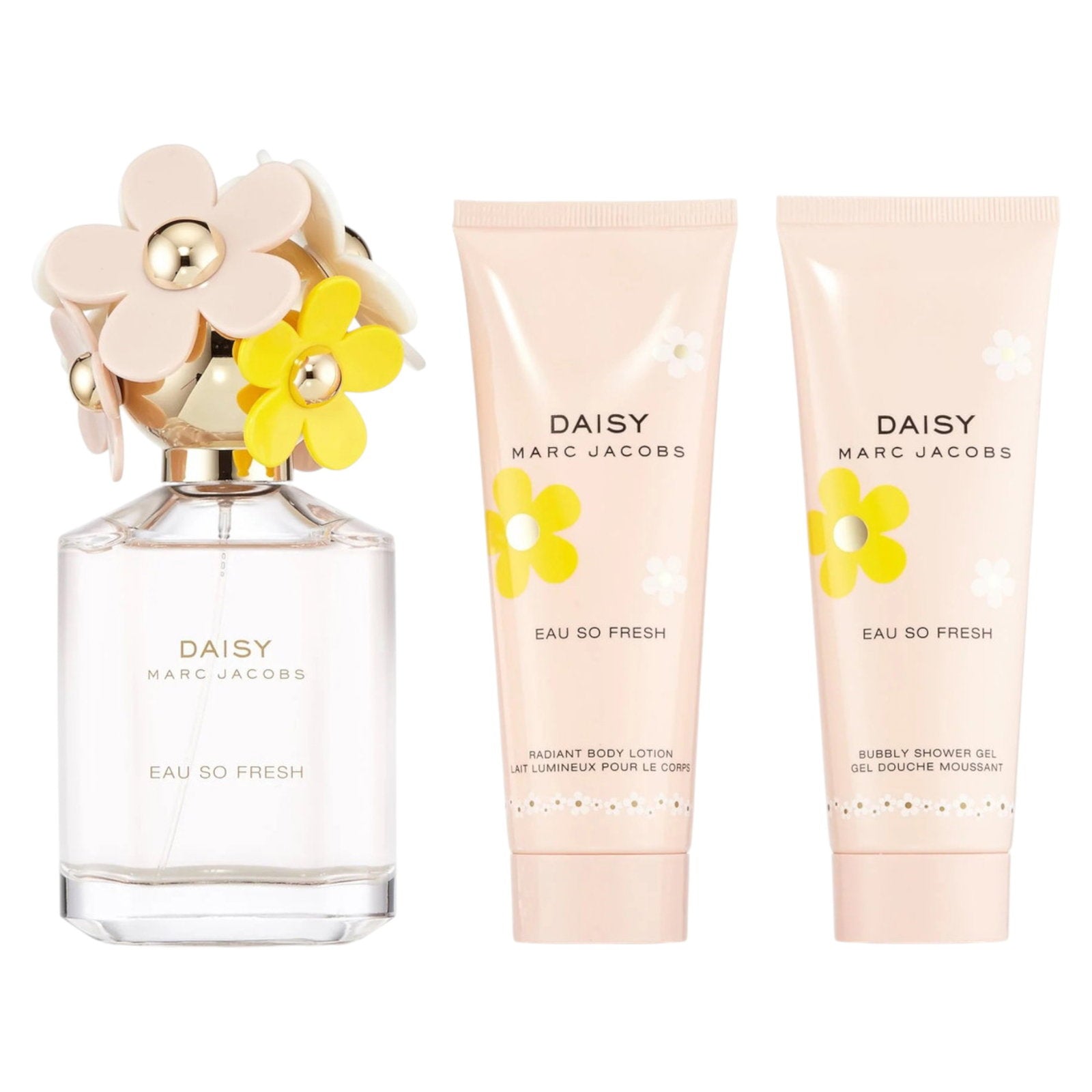 Set Marc Jacobs: Daisy Eau So Fresh, Eau De Toilette, For Women, 75 ml + Daisy Eau So Fresh, Hydrating, Body Lotion, 75 ml + Daisy Eau So Fresh, Hydrating, Shower Gel, All Skin Types, 75 ml