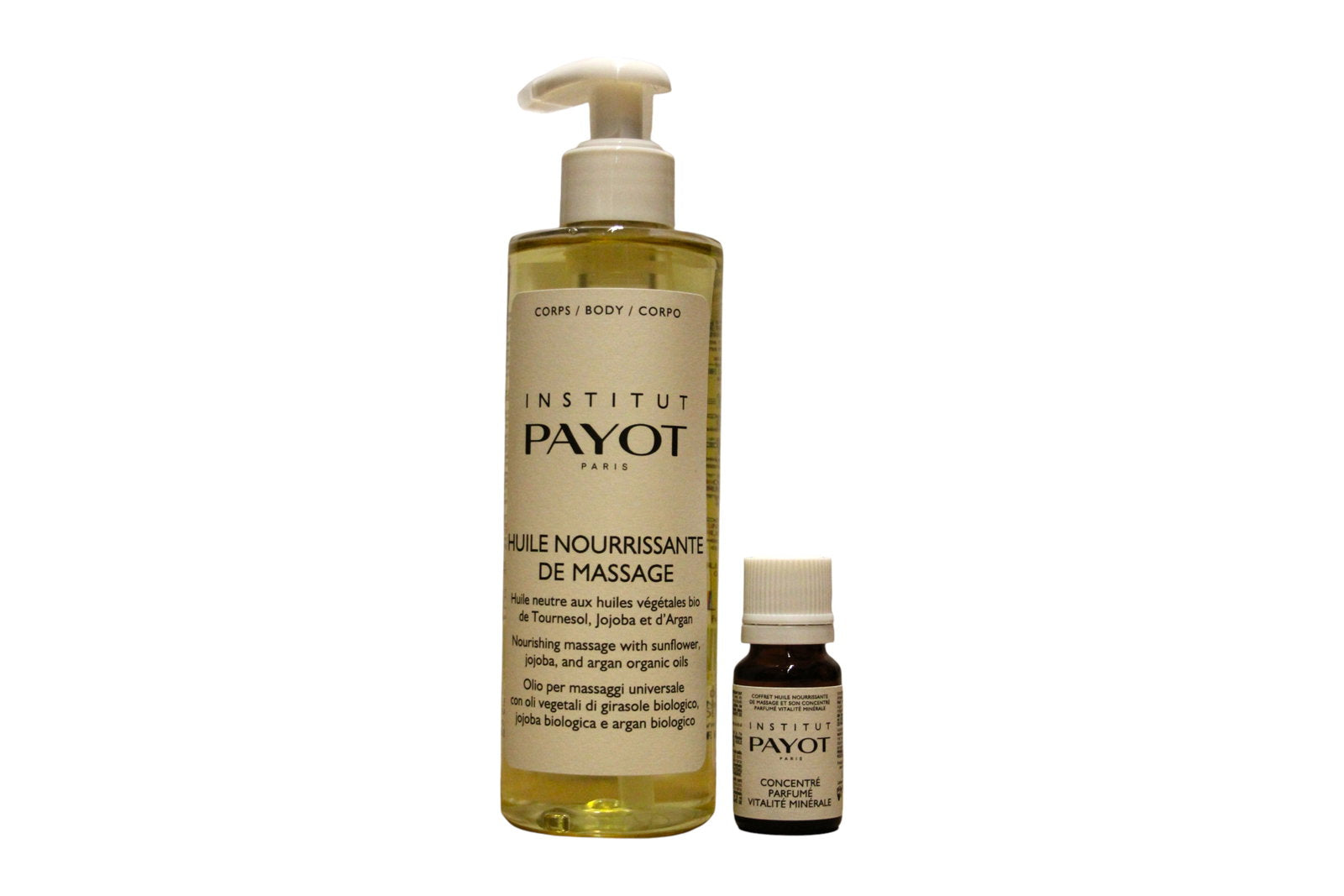 Set Payot: Pro Huile, Nourishing, Massage Oil, 250 ml + Vitalite Minerale, Essential Oil, 10 ml