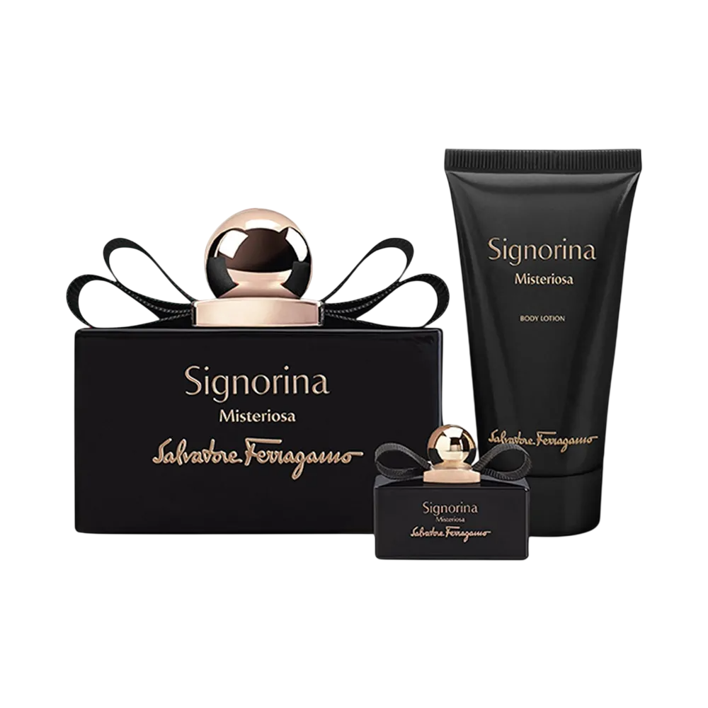 Set Salvatore Ferragamo: Signorina  Misteriosa, Eau De Parfum, For Women, 50 ml + Signorina  Misteriosa, Eau De Parfum, For Women, 5 ml + Signorina  Misteriosa, Moisturizing, Body Lotion, 50 ml