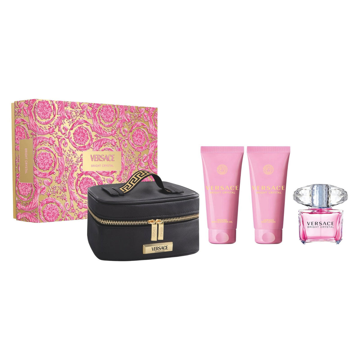 Set Versace: Bright Crystal, Eau De Toilette, For Women, 90 ml + Bright Crystal, Hydrating, Body Lotion, 100 ml + Bright Crystal, Shower Gel, 100 ml +