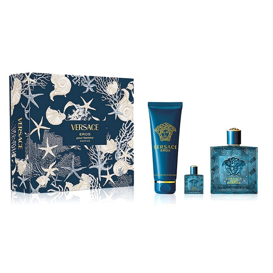 Set Versace: Eros, Eau De Parfum, For Men, 100 ml + Eros, Eau De Parfum, For Men, 5 ml *Miniature + Eros, Shower Gel, For All Skin Types, 150 ml