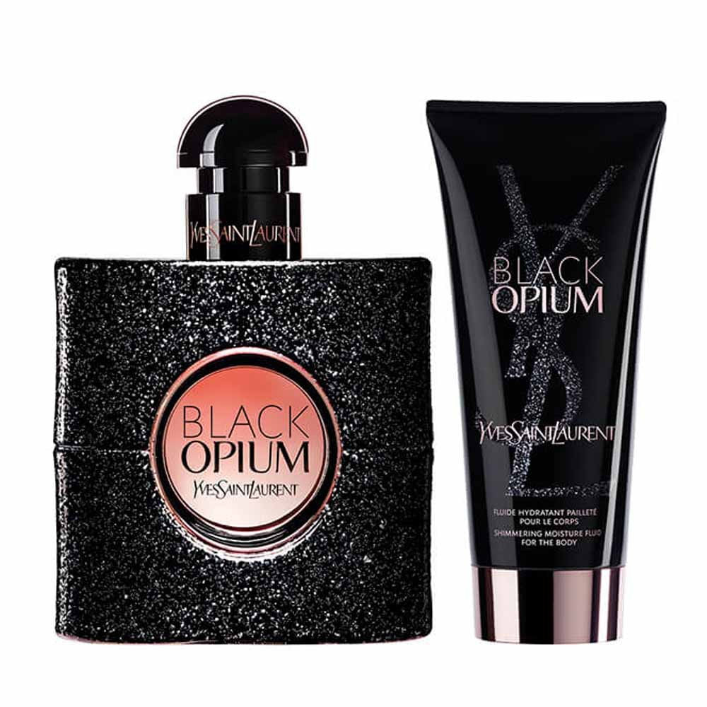 Set Yves Saint Laurent: Black Opium, Hydrating, Body Lotion, 50 ml + Black Opium, Eau De Parfum, For Women, 50 ml