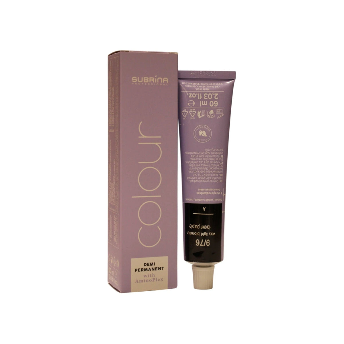 Subrina Professional, Semi-permanent Farve, Semi-permanent Hårfarve, 9/76 Very Light Pearl Violet Blonde, 60 ml