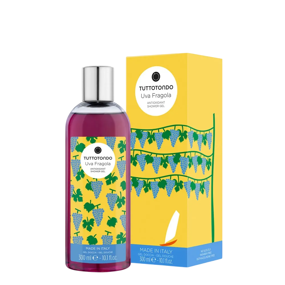 Tuttotondo, Uva Fragola, Antioxidant, Shower Gel, For All Skin Types, 300 ml