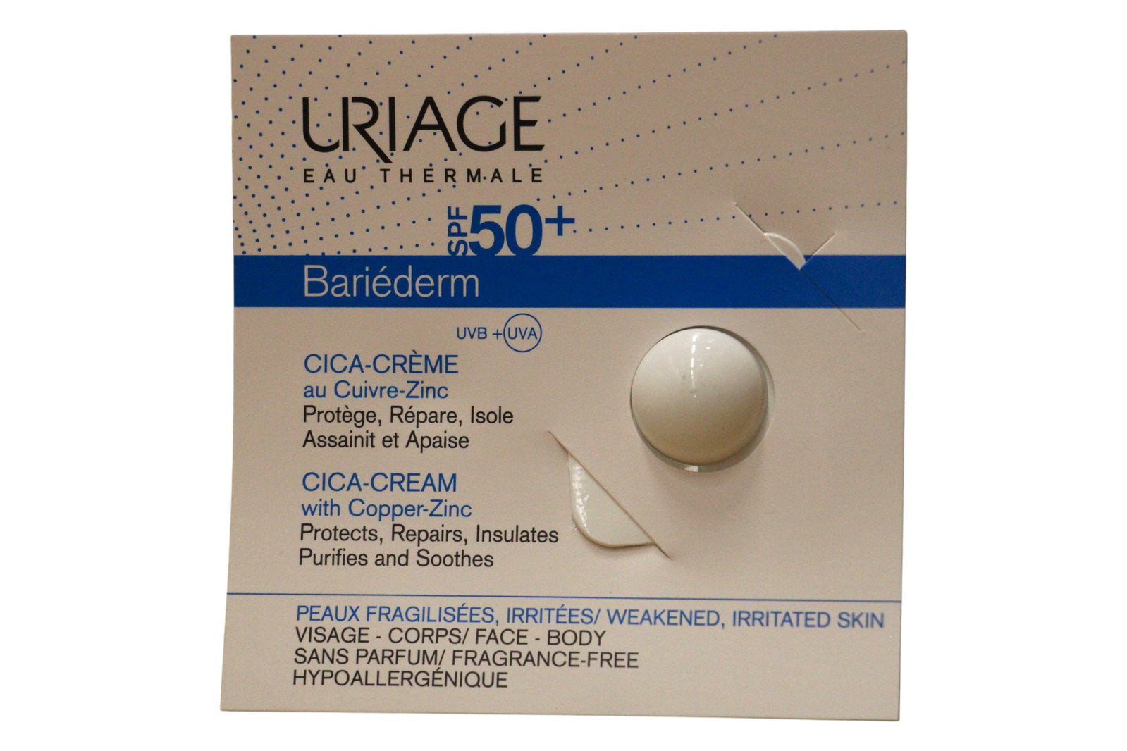 Uriage, Bariederm, Repairing, Cream, For Face & Body, SPF 50+, 0.7 ml *Sample
