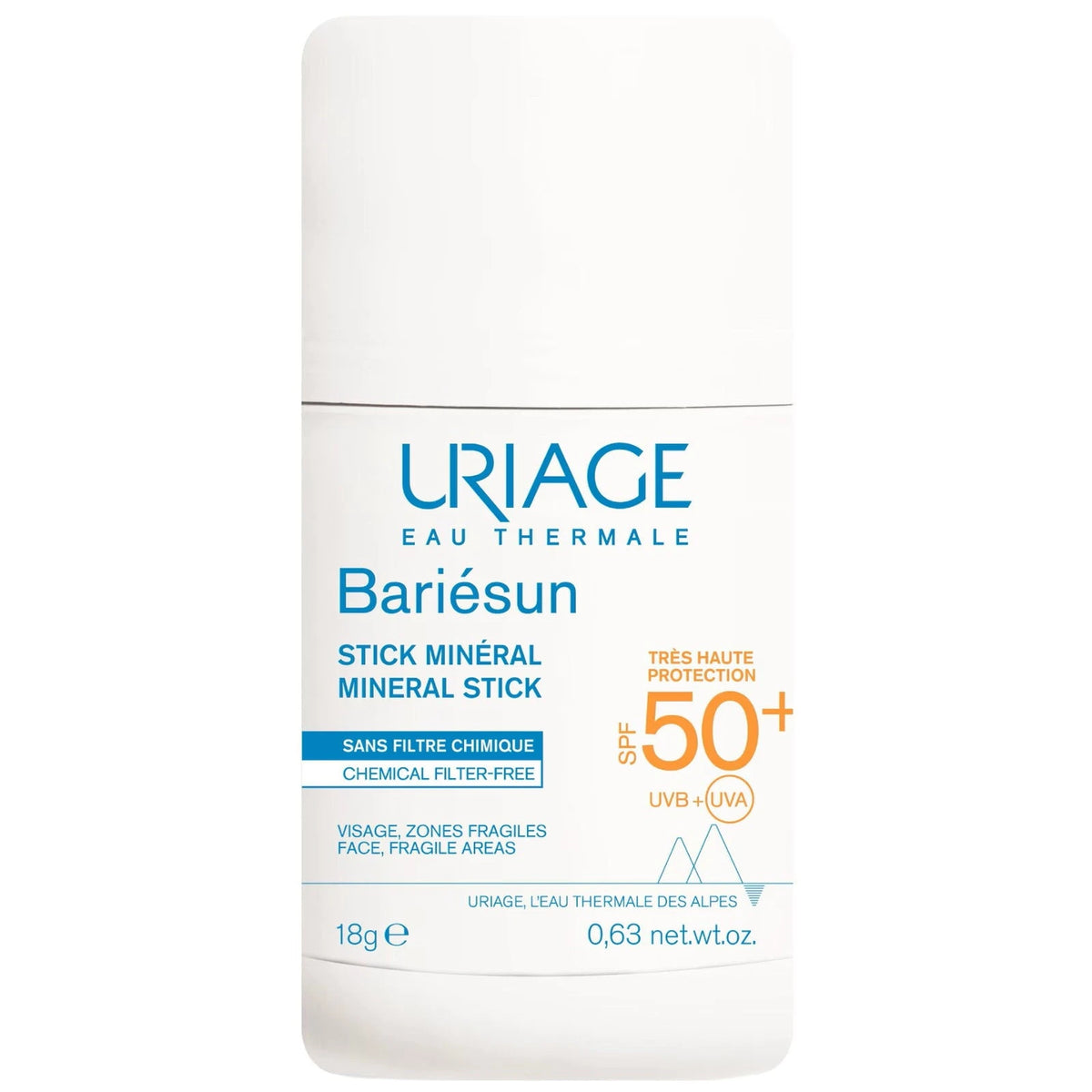 Uriage, Bariesun Mineral, solcremestift, SPF50+, 18 g