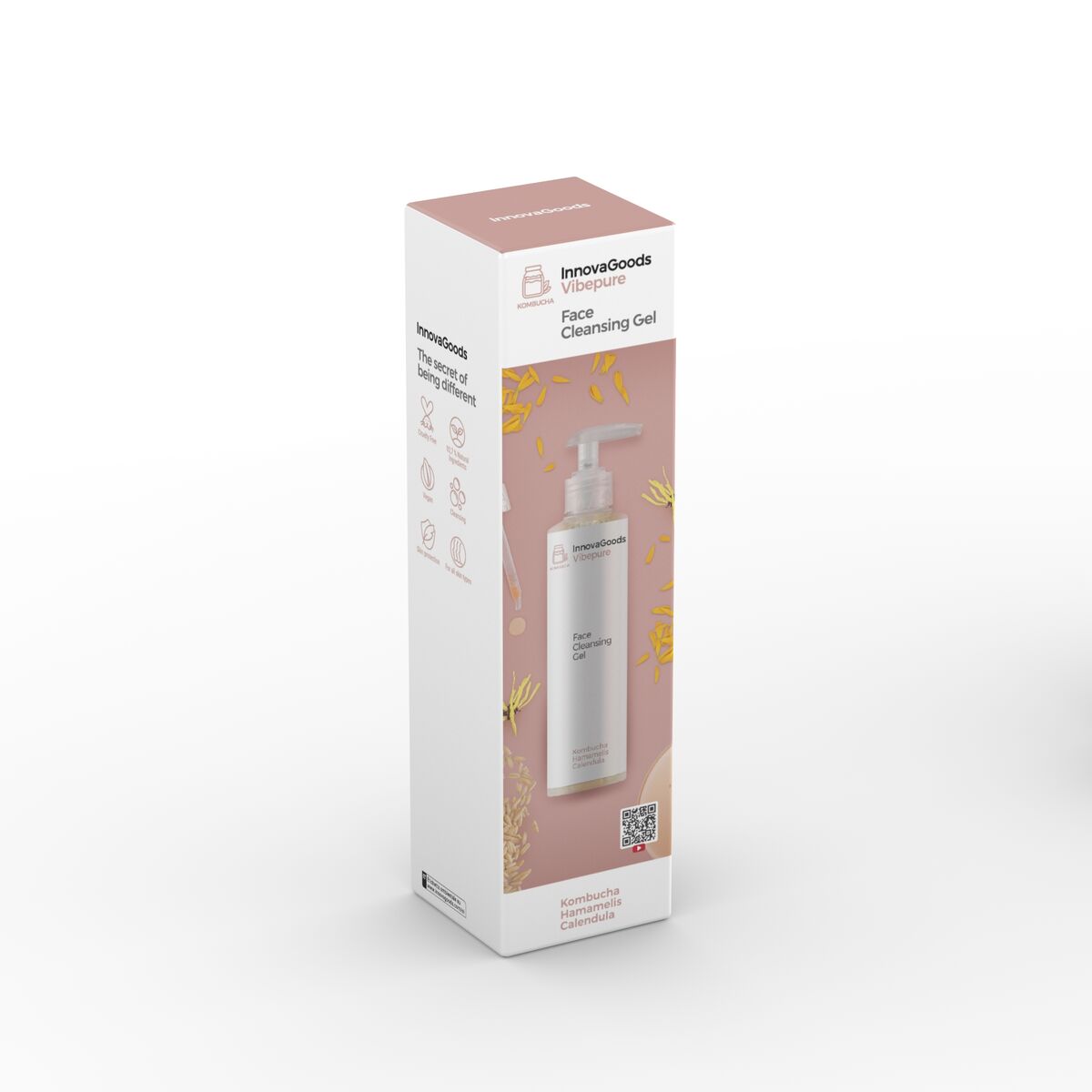 Facial Cleansing Gel Kombucha Vibepure InnovaGoods 200 ml hudplejeemballage