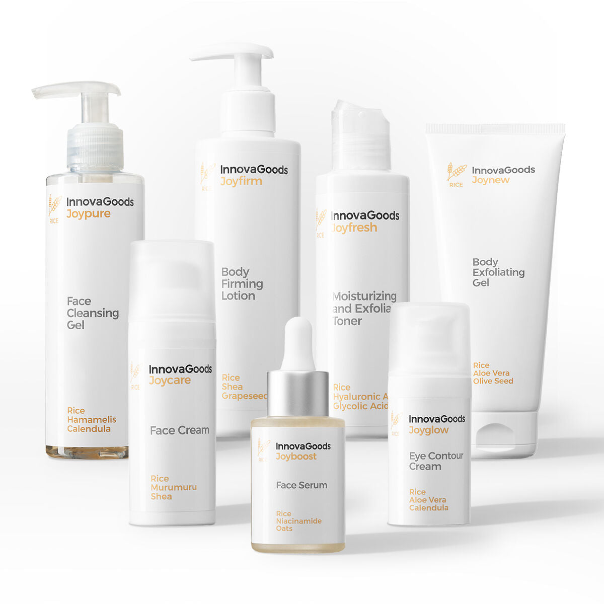 Ansigt og krop Rutine Pack Rice InnovaGoods for Women produktemballage