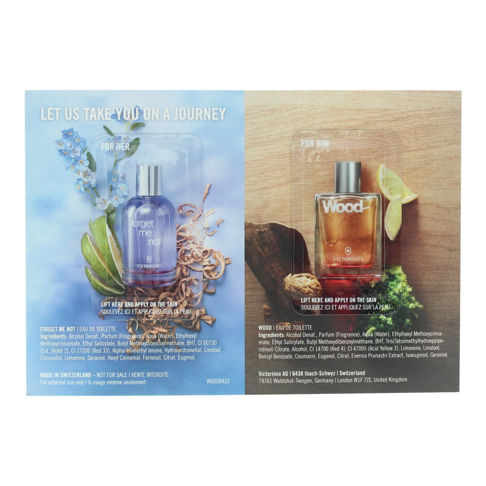 Victorinox Swiss Army, Wood & Forget Me Not, Eau De Toilette, Unisex, *Sample