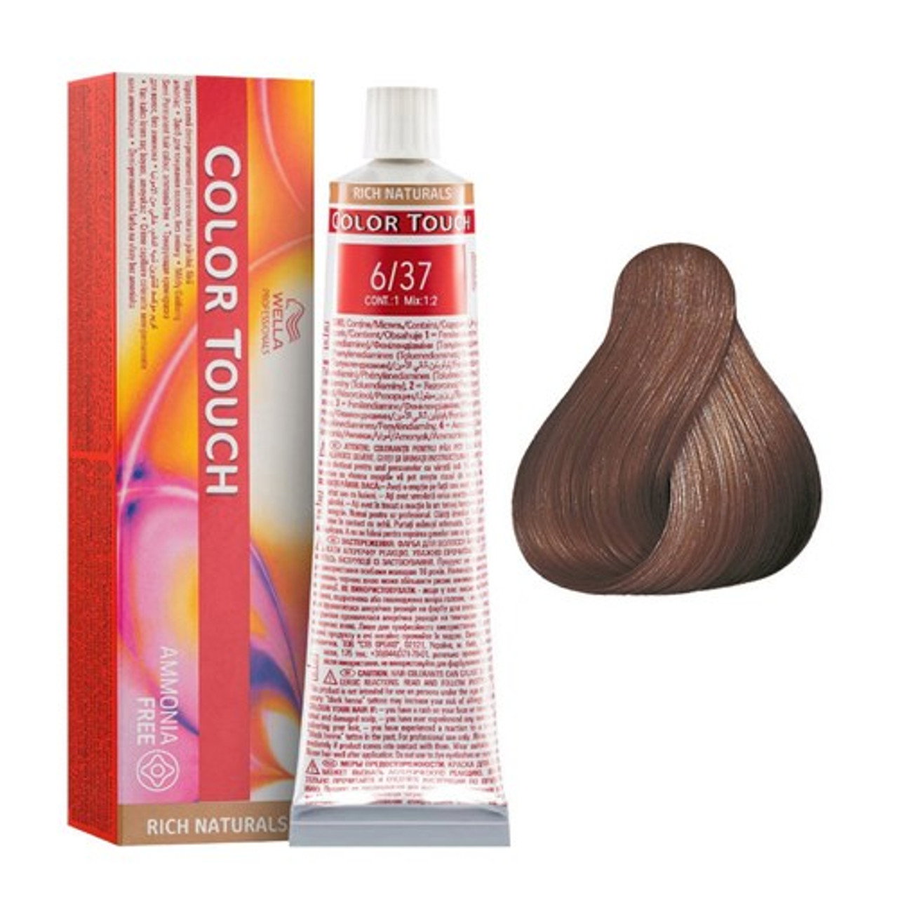 Wella Professionals, Color Touch, Permanent Hair Dye, 6/37 , 60 ml