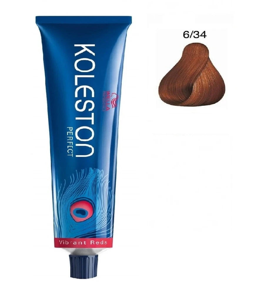 Wella Professionals, Koleston Perfect, Permanent Hair Dye, 6/34 Dark Blonde Golden Red, 60 ml